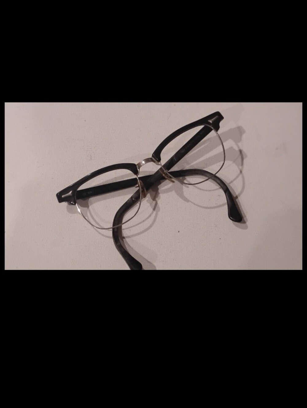 Vintage Black Art Craft Unisex Eyeglass Frame